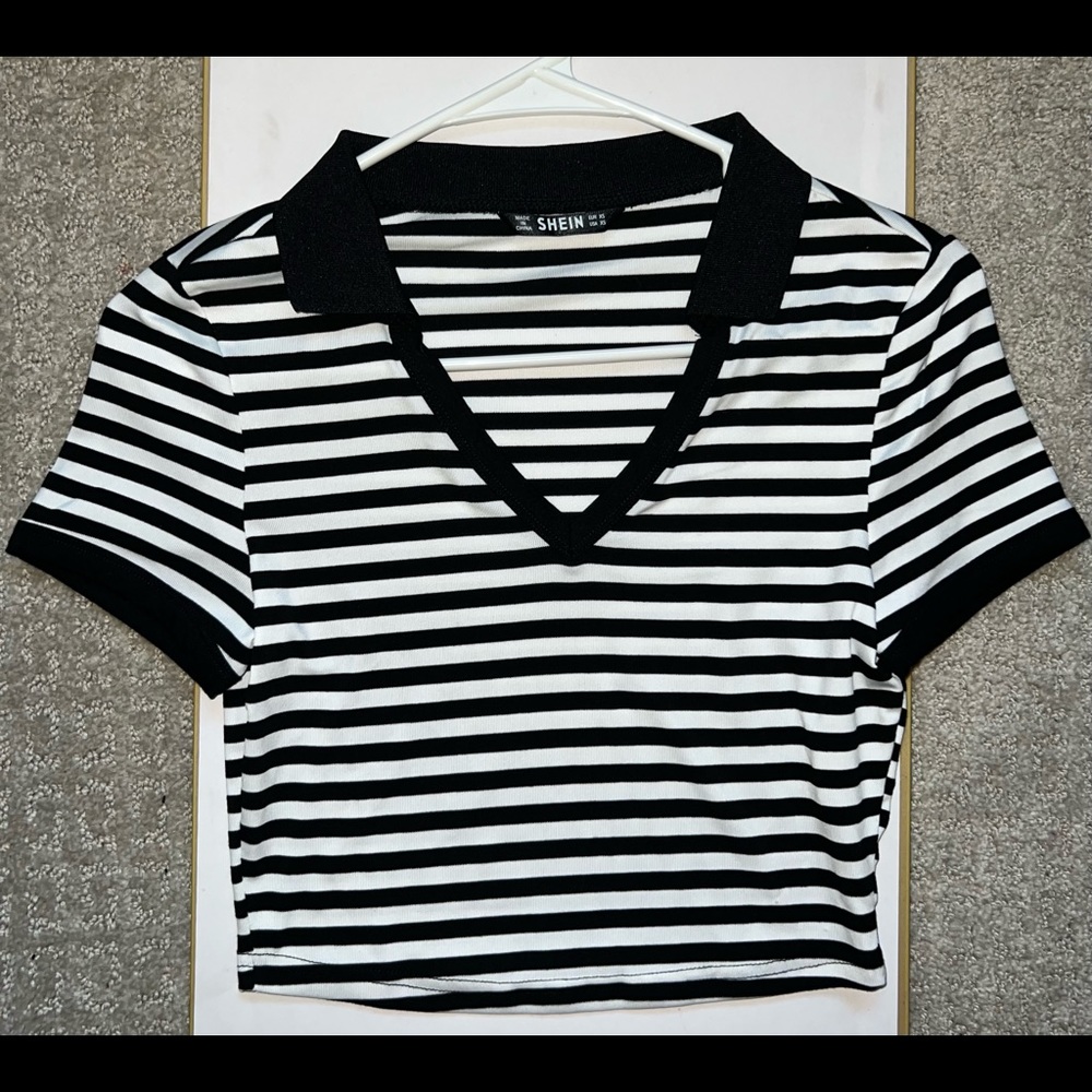 SHEIN striped crop top